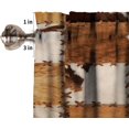 thumbnail image 5 of Vintage Fur Patchwork Curtains Valance,Western Farm Animal Cow Fur Pattern Patchwork Valance,Home Kitchen Living Room Decor Window Valance,3 Piece Set, 5 of 5