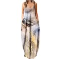 thumbnail image 1 of Lenago Robes Grande Taille pour Femmes Robes d'Été Imprimées Sans Manches Col Rond Aguichant Robe de Plage Décontractée Fluide Robes de Plage d'Été en Liquidation, 1 of 5