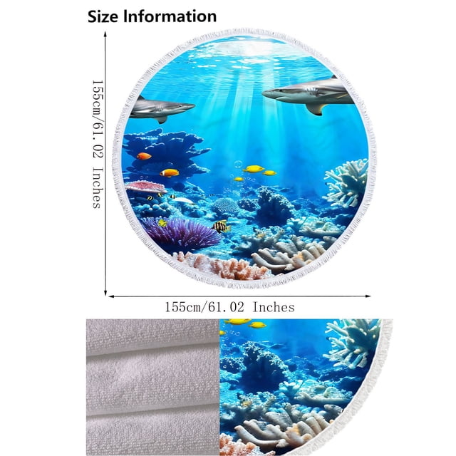 Couverture de Plage Anti-Sable Ronde Imprimée en Microfibre Serviette de Plage Super Légère Serviette de Bain Colorée Couverture de Plage Anti-Sable Tapis de Plage Serviette Polyvalente pour Voyage Piscine