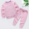 thumbnail image 1 of LSLJS Ensemble Automne Hiver pour Tout-Petits Garçons Filles, Bonbon, Couleur Unie, Chandail à Col Rond et Pantalon de Jogging ( Rose, 6-7 Ans ), 1 of 6