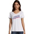 thumbnail image 1 of Hanes Womens Short Sleeve V-Neck Tee, M, Proud AmericanWhite, 1 of 1