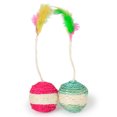 thumbnail image 3 of 2PCS Cat Sisal Ball Bite-resistant Fake Feather Cat Toy Kitten Ball Toy, 3 of 10