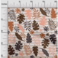 thumbnail image 1 of oneOone Coton Flex Brun Tissu Rayé & Feuilles Bloc Robe Tissu Tissu Imprimé par la Cour 40 Pouces de Large, 1 of 4