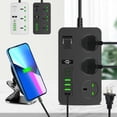 thumbnail image 1 of Vaidha 3 Outlets Power Strip Surge Protector 3000W Multi Plug Outlet With 6 USB On Off Botton 78.7in Extension Cord With Multiple USB Outlets For Office Dorm Room, 1 of 6