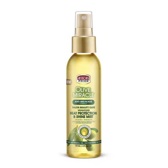African Pride Olive Miracle Anti-Breakage Heat Protection and Shine Mst 4 oz
