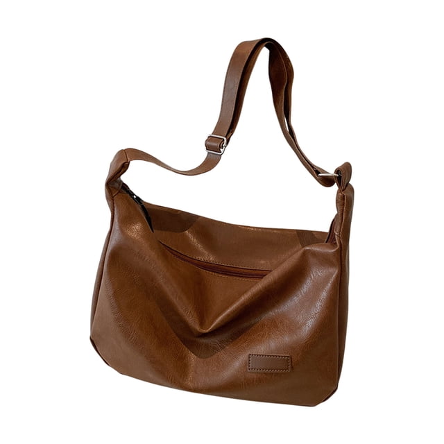 SLYNSHome Sac Bandoulière pour Femmes en Cuir, Sacs Bandoulière, Sac à Main d'Épaule, Cabas, Sacs à Main pour Plein Air, Randonnée, Vélo, Voyage - Café