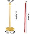 thumbnail image 2 of VEVOR 4Pcs Stainless Steel Stanchion Posts 2 Red Velvet Ropes Silver 38In Crowd Control Barrier With 5FT Rope and One More Hook For Theaters, Party, Wedding, Exhibition, Ticket Offices, Crowd Control, 2 of 9
