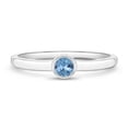 thumbnail image 1 of 925 Sterling Silver Simulated Aquamarine Birthstone CZ Ring For Girls Size 4, 1 of 4