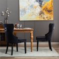 thumbnail image 3 of Costaelm Modern Tufted Velvet Dining Side Chair, Navy Blue (Set of 2), 3 of 7