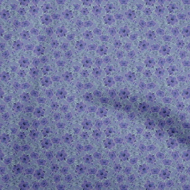 oneOone Viscose Chiffon Medium Blue Fabric Tropical Sewing Material Print Fabric By The Yard 42 Inch Wide