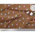 thumbnail image 3 of Soimoi Brown Cotton Voile Fabric Coffee Glass & Dots Printed Craft Fabric by the Yard 56 Inch Wide, 3 of 3