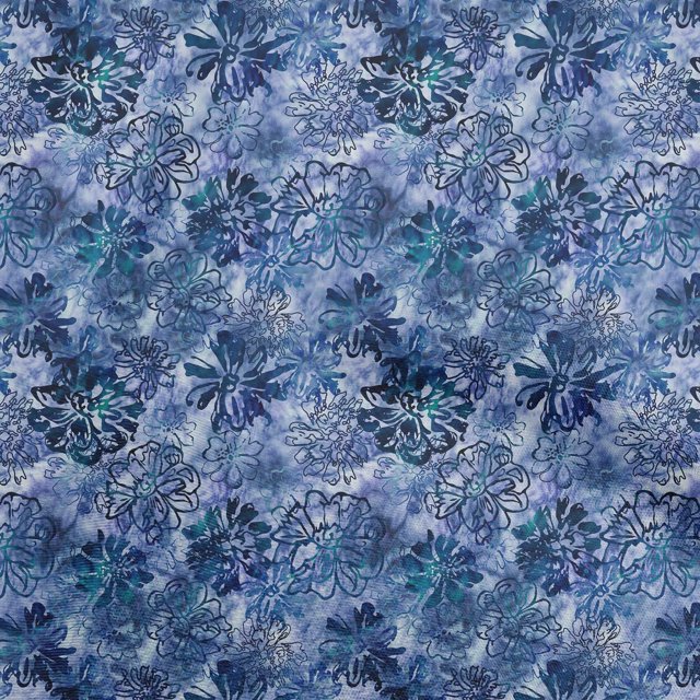 oneOone Rayon Medium Blue Fabric Abstract Floral Sewing Craft Projects Fabric Prints By Yard 56 Inch Wide