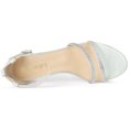 thumbnail image 4 of BLISSFUL STEP Women's Stiletto Kitten Heels White Glitter Heel Sandals 7.5 M US, 4 of 6