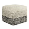 thumbnail image 1 of Simpli Home Macie Pouf Carré Bohème de 18 Pouces de Large en Polyester PET Gris et Blanc, 1 of 7