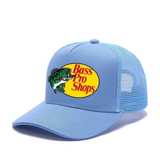 Bassproshops Printed Cotton Summer Outdoor Fishing Sun Protection Baseball Cap (Light blue)
