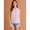 thumbnail image 3 of INSPIRE CHIC Chemise Sans Manches à Col Pointu à Simple Boutonnage pour Junior, 3 of 6