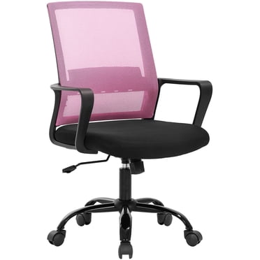 BestOffice Chaise de Bureau Ergonomique en Maille, Tabouret de Direction Réglable pour Tâches avec Soutien Lombaire, Conception Pivotante à Roulettes, Pink