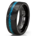 thumbnail image 2 of Bague pour Homme en Carbure de Tungstène avec Opale Concassée, Dôme, Alliance, Incrustation Noire Simulée 8 mm, 2 of 4