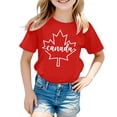 thumbnail image 4 of MEZZALL T-Shirt à Manches Courtes pour Filles, T-Shirt d'Été à Col Rond, T-Shirts Coupe Décontractée, Hauts Basiques, Rouge, 3-4 Ans, 4 of 4