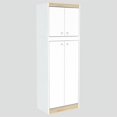 thumbnail image 1 of Inval GALLEY Kitchen 4 Door Pantry in White and Vienes Oak Engineered Wood, 1 of 8