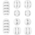 thumbnail image 1 of 10 Pack Cable Ties - Cable Management System Desktop Cable Holder for Computer or Mouse Cable, White, 1 of 4