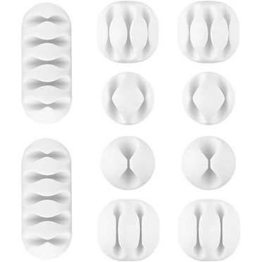 10 Pack Cable Ties - Cable Management System Desktop Cable Holder for Computer or Mouse Cable, White