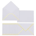 thumbnail image 1 of Uxcell 30 Pack A7 Envelopes, 5x7 Card V Flap Envelope Valentine Envelopes with Gold Border for Office Wedding Card Invitations Graduation Party Gift, White, 1 of 8