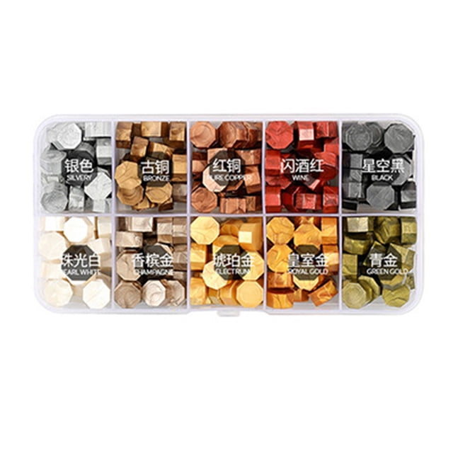 Amdohai 200 Pcs Perles de Cire de Scellement Perles de Cire Colorées pour Scellement avec Boîte de Rangement pour Scellement de Cire