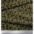 thumbnail image 3 of Soimoi Brown Georgette Viscose Fabric Leaf Print Sewing Fabric Yard 44 Inch Wide, 3 of 3