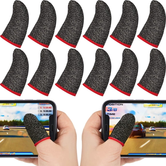 Manchon de Doigt 30 Pcs pour Jeu Manette de Jeu Mobile Manchon de Pouce Anti-Sueur Respirant Sans Couture Couverture de Doigt à Écran Tactile Fibre d'Argent pour Jeu Téléphonique PUBG