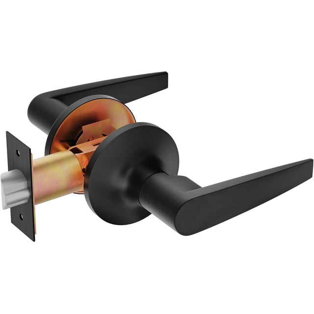 of Lever Keyed Entry Door Lever Handle Lock Universal Door Knob Hardware Nickel Brushed Color (MRCA)
