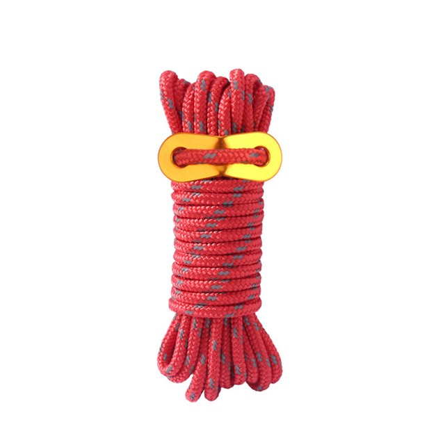 Corde d'Escalade Haute Résistance, Accessoires de Boucle en Alliage, Corde de Randonnée, Accessoires de Survie, Câble Paracorde, Cordes de Sécurité Rouge