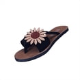 thumbnail image 2 of LSLJS Summer Ladies Sandals And Slippers Flip Flops Suede Flowers Flat Beach Shoes, Women's Slippers, 2 of 7