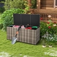 thumbnail image 4 of Costway 96 Gallon Patio Rattan Storage Deck Box Container Garden Liner Wheels Mix Grey, 4 of 10