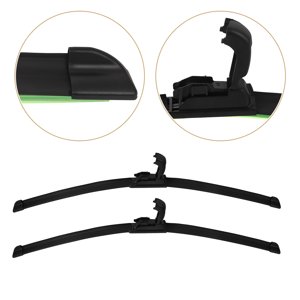 UPOUART 1 Paire pare-brise Wiper Blades Caoutchouc noir pour la météo neigeuse