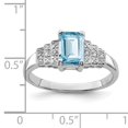 thumbnail image 2 of 925 Sterling Silver Rhodium Plated Diamond and Light Swiss Blue Topaz Ring, 2 of 2