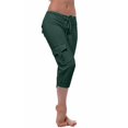 thumbnail image 3 of Capri Pants for Women Plus Size Side Pockets Cargo Pants Elastic Drawstring Casual Cropped Pants, 3 of 5