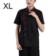 thumbnail image 4 of QualitChoice Chef Short Sleeve Men Cooking Clothes Service Supplies Catering Uniform Accessory Unisex Workwear for Barbecue Use Black XL, 4 of 6