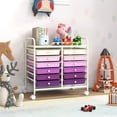 thumbnail image 2 of Costway Chariot Roulant à 12 Tiroirs pour Rangement de Scrapbooking et Papier, Bacs d'Atelier, Violet, 2 of 10