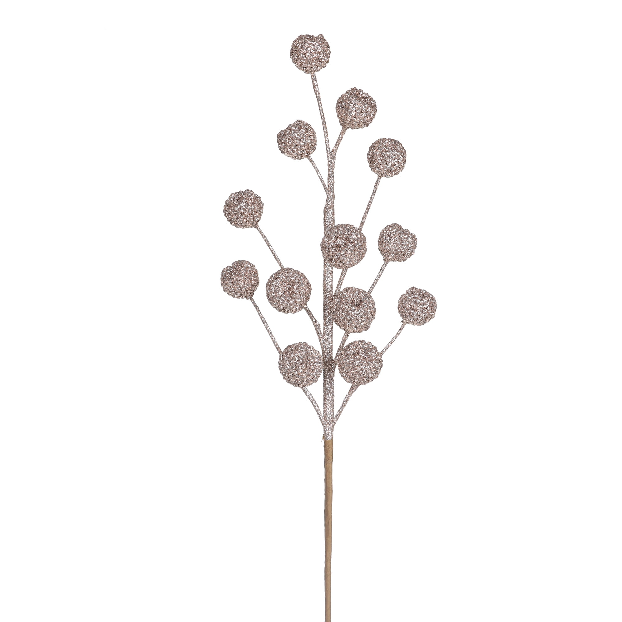 HOLIDAY TIME 18 Inch Glitter Ball Christmas Spray, 80% Polystyrene Foam 20% Iron Decor Stem