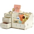 thumbnail image 1 of Makeup Organizer Waterproof Wooden Vanity Organizer Cosmetic Holder with Drawers, 1 of 10