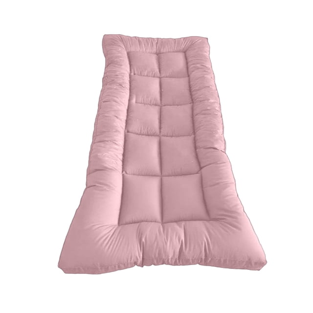 Pink Fiber Mattress Topper Foldable Mattress Pad Soft Bed Mattress Cover Washable Non-Slip Mattress Protector For Student Bed Guest Bed 90X200 Cm 35.4X78.7 Inch 3.31 Lbs