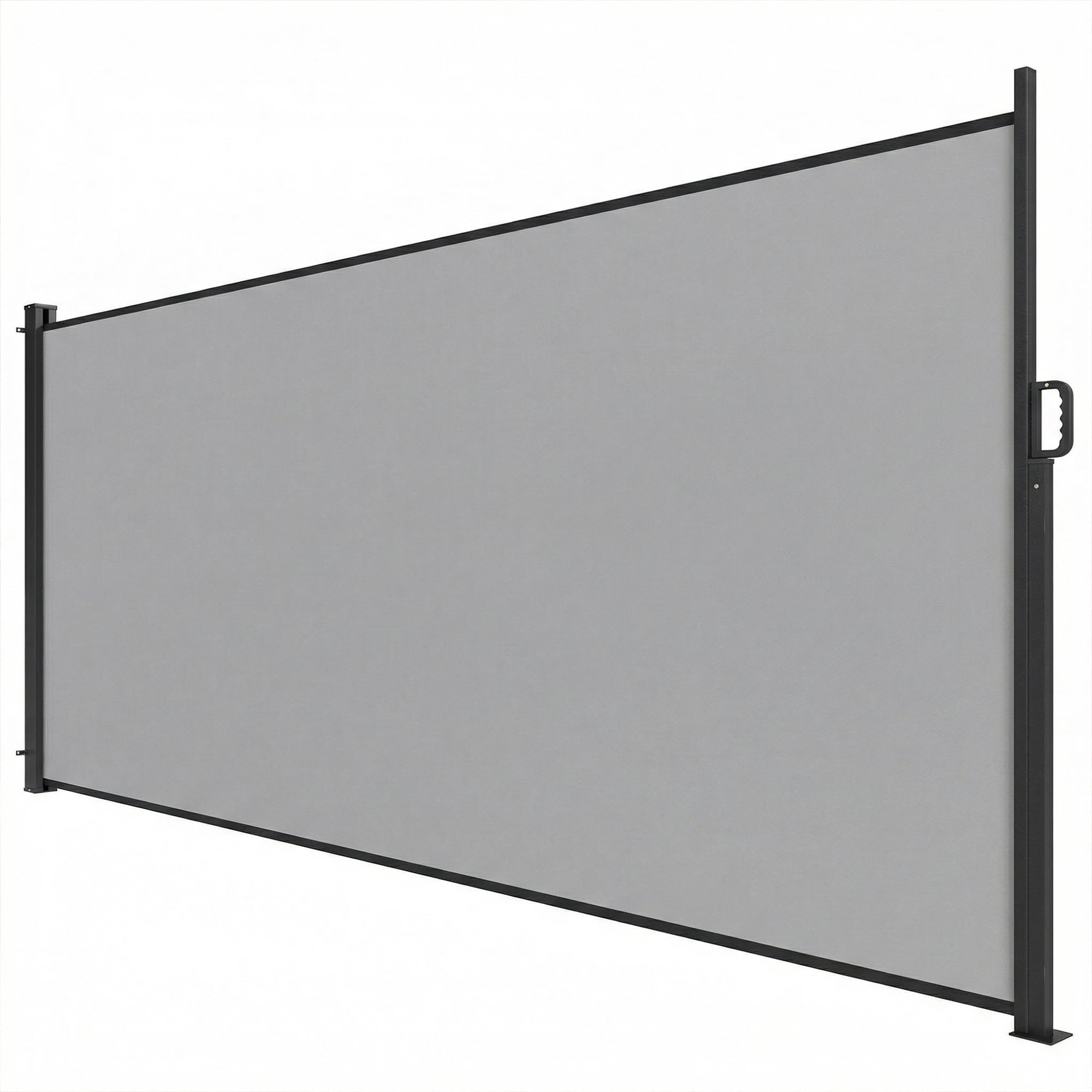 Outsunny Retractable Side Awning, 165" x 73" Outdoor Privacy Screen, Grey
