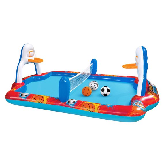 Banzai piscine éclaboussante aréna sportive 4-en-1, jeux d'eau gonflables pour enfants, dès 3 ans