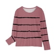 thumbnail image 4 of AherBiu T-Shirts à Manches Longues pour Tout-Petites Filles, Col Ras du Cou Décontracté, Rayés, T-Shirts pour Enfants Confortables d'Automne, Hauts pour Enfants, 4 of 6