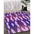 thumbnail image 3 of Ahgly Tapis d'Intérieur Lavable en Machine Carré Transitionnel Violet Vif, 6 Pieds Carré, 3 of 7