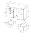 thumbnail image 2 of Monarch Specialties Computer Desk, Home Office, Laptop, Left, Right Set-up, Storage Drawers, 48"l, Work, Metal, Laminate, Brown, Black, Contemporary, Modern, 2 of 3
