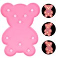 thumbnail image 2 of Shisuyan Pink Bear Shaped LED Night Light for Bedroom Decor with Gentle Glow and PVC Material 6.5 Inches, 2 of 9