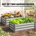 thumbnail image 4 of Outsunny Ensemble de 2 Bacs de Jardin Surélevés, Jardinière Galvanisée, Gris Pâle, 4 of 10