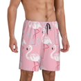 thumbnail image 2 of Vsdgher Shorts de Pyjama pour Hommes Imprimé Flamant Rose Bas de Pyjama Légers avec Poches-3TG, 2 of 6